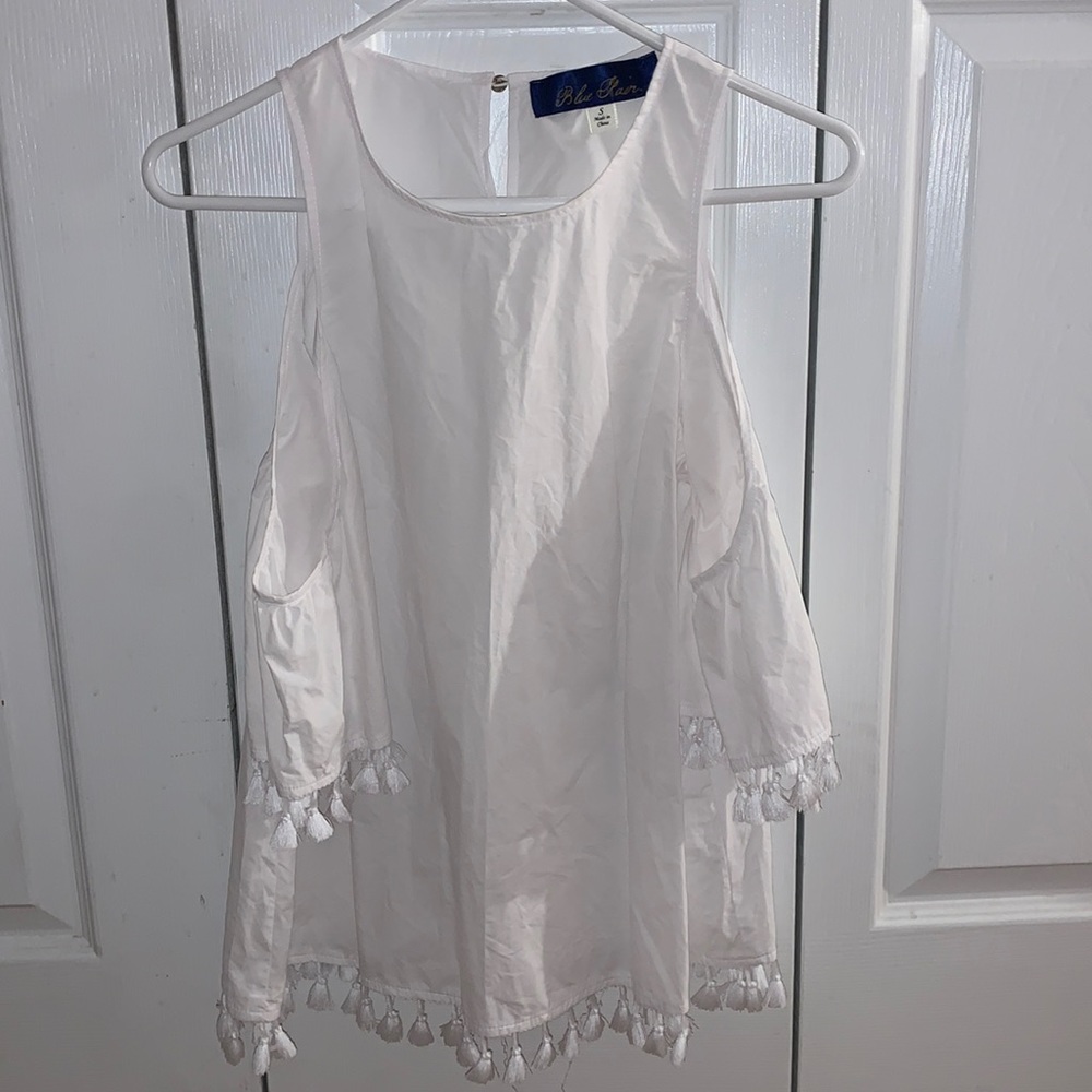 white top with tassels